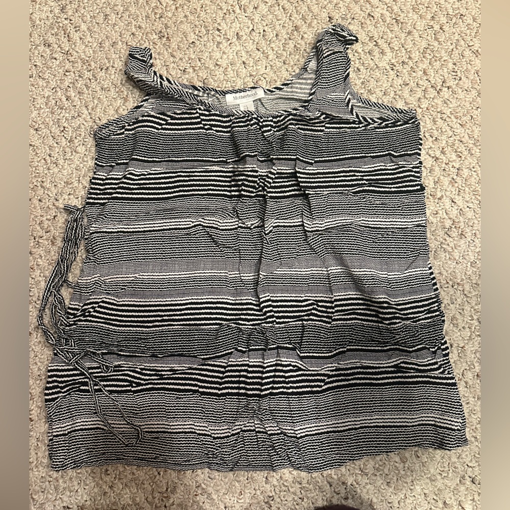 Motherhood Black & White Striped Maternity Cami